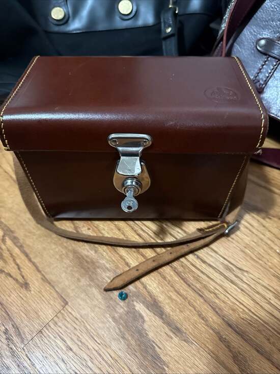 Packard Bell Other - Packard Bell Vintage Brown Leather Carrying Case Camera Bag